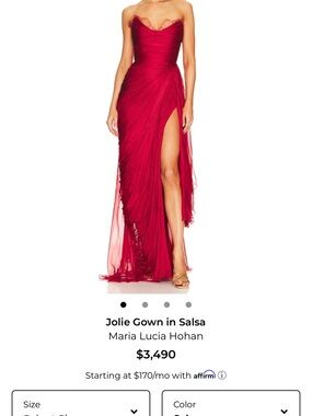 Maria Lucia Hohan Jolie Strapless Gown in Salsa Red